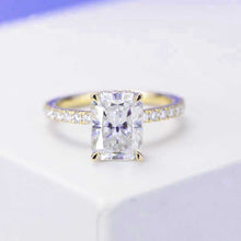 Load image into Gallery viewer, 3 Carat Giliarto Radiant Cut Moissanite Hidden Halo Engagement Ring
