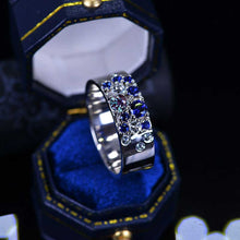 Load image into Gallery viewer, "Stars Sky " Giliarto Men's Ring with Alexandrite Stone 14K White Gold Ring