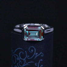 Load image into Gallery viewer, 3Ct Alexandrite Engagement Ring, Bezel Set Emerald Cut Alexandrite Engagement Ring, Alexandrite Classic Engagement Ring