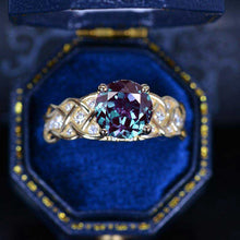 Load image into Gallery viewer, 2 Carat Lattice Alexandrite Rose Gold Engagement Ring