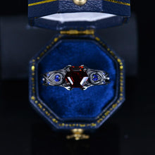 Load image into Gallery viewer, 14K Black Gold Hexagon Ruby Celtic Engagement Ring