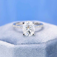 Load image into Gallery viewer, 3 Carat Oval Giliarto Moissanite Hidden Halo Engagement Ring