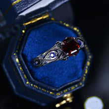 Load image into Gallery viewer, 14K Black Gold Hexagon Ruby Celtic Engagement Ring