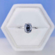 Load image into Gallery viewer, 2 Carat Gray Moissanite 14K White Gold Engagement Promissory Ring