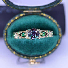 Load image into Gallery viewer, 14K Yellow Gold Alexandrite Celtic Engagement Ring