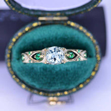 Load image into Gallery viewer, 14K Yellow Gold Genuine Natural Aquamarine Celtic Engagement Ring