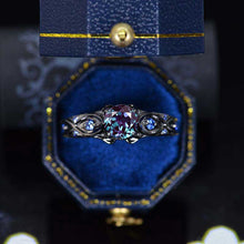 Load image into Gallery viewer, 14K Black Gold Alexandrite Celtic Engagement Ring