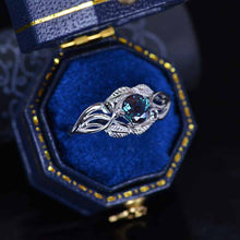Load image into Gallery viewer, Alexandrite White Gold Engagement Lattice Floral Accented Ring