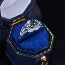 Load image into Gallery viewer, Alexandrite White Gold Engagement Lattice Floral Accented Ring