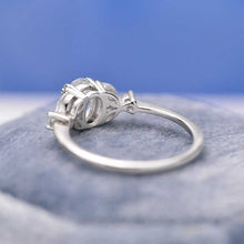Load image into Gallery viewer, 14K White Gold 1.5 Carat Oval Moissanite Halo Vintage Engagement Ring