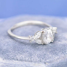 Load image into Gallery viewer, 14K White Gold 1.5 Carat Oval Moissanite Halo Vintage Engagement Ring