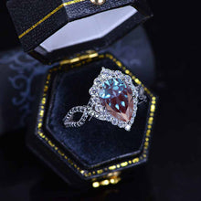 Load image into Gallery viewer, 3 Carat Pear Alexandrite Twisted 14K White Gold Engagement Eternity Ring