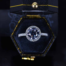 Load image into Gallery viewer, 2 Carat Gray Giliarto Moissanite Halo Gold Engagement Promissory Ring