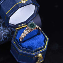 Load image into Gallery viewer, 14K Rose Gold Teal Sapphire Celtic Engagement Ring