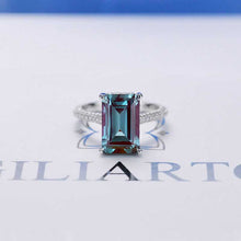 Load image into Gallery viewer, 2ct Emerald Cut Alexandrite Engagement Ring