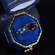 Load image into Gallery viewer, 2 Carat 14K Black Gold Alexandrite Celtic Engagement Ring