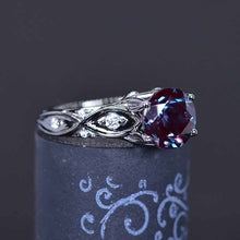 Load image into Gallery viewer, 2 Carat 14K Black Gold Alexandrite Celtic Engagement Ring