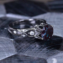 Load image into Gallery viewer, 2 Carat 14K Black Gold Alexandrite Celtic Engagement Ring