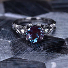 Load image into Gallery viewer, 2 Carat 14K Black Gold Alexandrite Celtic Engagement Ring