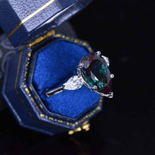 Load image into Gallery viewer, 5.5 Pear Cut Alexandrite White Gold Engagement Ring