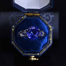 Load image into Gallery viewer, 14K Black Gold 3 Carat Sapphire Celtic Engagement Ring