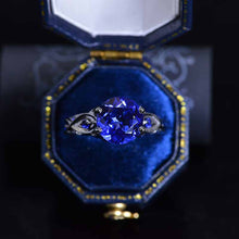 Load image into Gallery viewer, 14K Black Gold 3 Carat Sapphire Celtic Engagement Ring