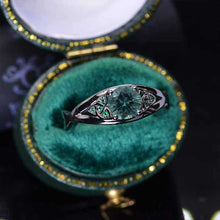 Load image into Gallery viewer, 14K Black Gold Teal Sapphire Celtic Engagement Ring