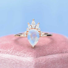 Load image into Gallery viewer, Pear Cut Genuine Moonstone Ring