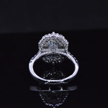 Load image into Gallery viewer, 14K White Gold 3.2 CTW Oval Moissanite Double Halo Engagement Ring