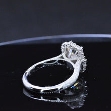 Load image into Gallery viewer, 4Ct Moissanite Engagement Ring Halo Radiant Cut Moissanite Engagement Ring