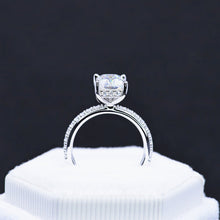 Load image into Gallery viewer, 1 Carat Giliarto Radiant Moissanite Hidden Halo Engagement 14K White Gold Ring