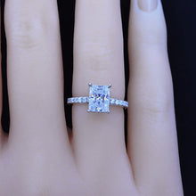 Load image into Gallery viewer, 1 Carat Giliarto Radiant Moissanite Hidden Halo Engagement 14K White Gold Ring