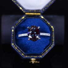 Load image into Gallery viewer, 3 Carat Carat Oval Alexandrite Ring, Hidden Halo Platinum Engagement Ring
