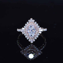 Load image into Gallery viewer, 1.5 Carat Moissanite Oval Cut Halo 14K Yellow Gold Engagement Ring