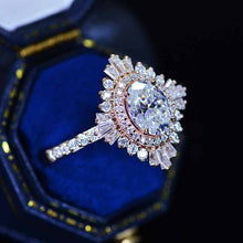 Load image into Gallery viewer, 1.5 Carat Moissanite Oval Cut Halo 14K Yellow Gold Engagement Ring