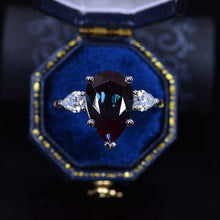 Load image into Gallery viewer, 5.5 Pear Cut Alexandrite White Gold Engagement Ring