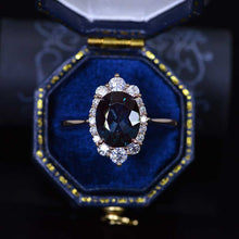 Load image into Gallery viewer, 14K White Gold 2 Carat Oval Alexandrite Halo Engagement Ring