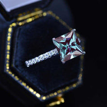 Load image into Gallery viewer, Giliarto 3 Carat Princess Cut Alexandrite Stone 14K White Gold Ring