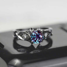 Load image into Gallery viewer, 2 Carat 14K Black Gold Alexandrite Celtic Engagement Ring