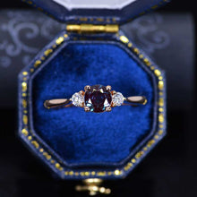 Load image into Gallery viewer, 1 Carat Three Stone Alexandrite Rose Gold Engagement Ring