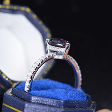 Load image into Gallery viewer, 3Ct Pear Alexandrite Hidden Halo Engagement Gold Ring, 11x7mm Pear Cut Alexandrite Engagement Ring, Micro pave Accents Stones