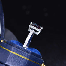 Load image into Gallery viewer, 3Ct Pear Alexandrite Hidden Halo Engagement Gold Ring, 11x7mm Pear Cut Alexandrite Engagement Ring, Micro pave Accents Stones