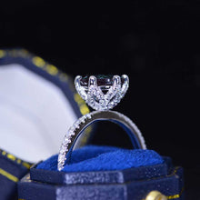 Load image into Gallery viewer, 2 Carat Six Prongs Halo Alexandrite White Gold Engagement Ring