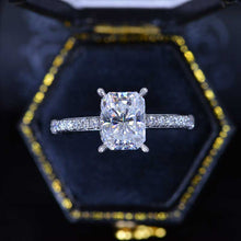 Load image into Gallery viewer, 2 Carat Giliarto Radiant Moissanite Hidden Halo Engagement 14K White Gold Ring