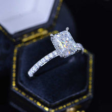 Load image into Gallery viewer, 2 Carat Giliarto Radiant Moissanite Hidden Halo Engagement 14K White Gold Ring