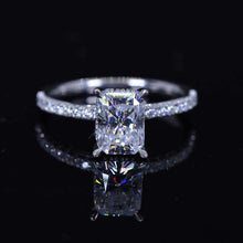 Load image into Gallery viewer, 2 Carat Giliarto Radiant Moissanite Hidden Halo Engagement 14K White Gold Ring