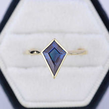 Load image into Gallery viewer, 3 Carat Kite Alexandrite Bezel Solitaire Engagement Ring
