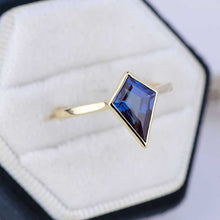 Load image into Gallery viewer, 3 Carat Kite Alexandrite Bezel Solitaire Engagement Ring
