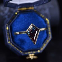 Load image into Gallery viewer, 3 Carat Kite Alexandrite Bezel Solitaire Engagement Ring