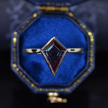 Load image into Gallery viewer, 3 Carat Kite Alexandrite Bezel Solitaire Engagement Ring